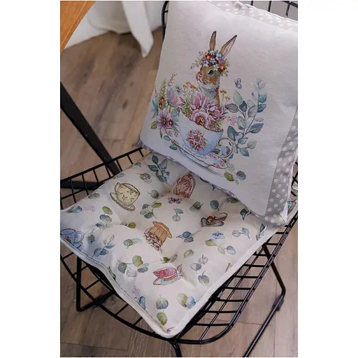 Подушка Прованс Очарование Зайчиха гобелен 45х45 см (44282) - фото 5