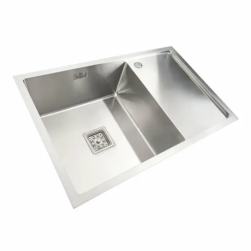 Кухонная мойка Platinum Handmade нержавейка 78x50 L (одно отверстие, квадратный сифон, 3,0/1,0 мм), Нержавеющая сталь - фото 3