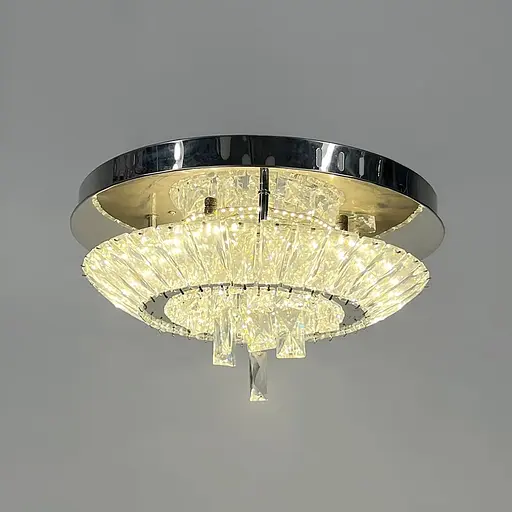 Потолочная хромированная люстра с прозрачным хрусталем Ø 40 см Ст. C 1861/400 | Line F - фото 2