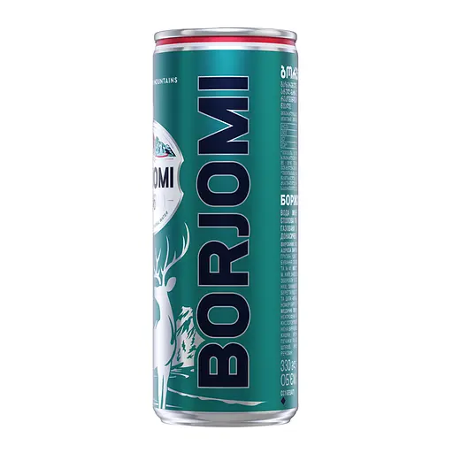 Уценка. Вода минеральная Borjomi лечебно-столовая сильногазированная ж/б 0.33 л - фото 2