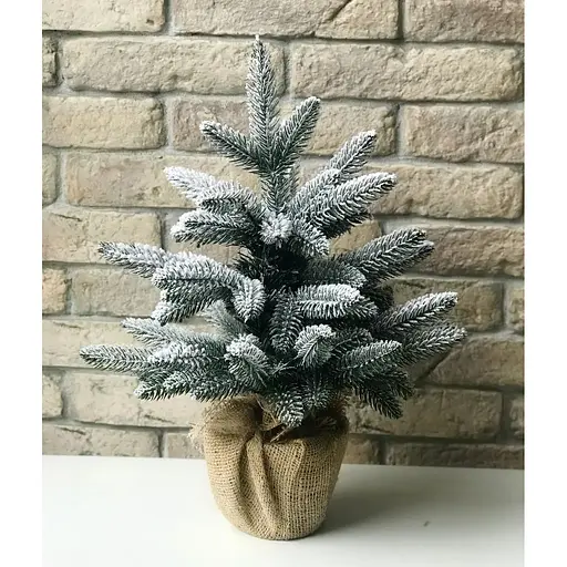 Ялинка Hvoya Classic лита в мішковині 50 см засніжена - фото 3