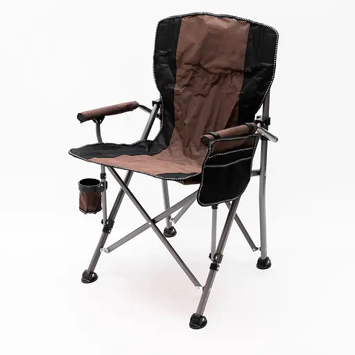 Кресло для рыбалки Yiwu раскладное туристическое складное для отдыха на природу коричневое SJ-0019BR - фото 1
