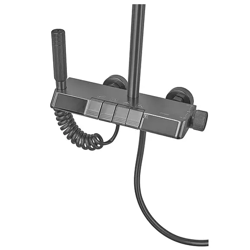 Душевая система Champion PBR-009-J graphite с кнопочным переключателем 4 режима CH6502, Графит - фото 5