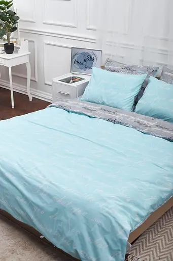 Комплект постельного белья Moon&Star King Size 220x240 наволочки 2х40х60 Autograph Mind Бязь Gold Люкс - фото 1