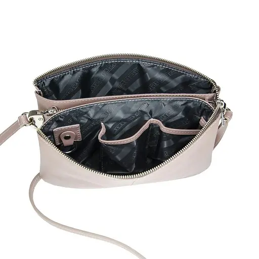 Женский клатч Grande Pelle с ремешком через плече фрез 26х17х6 см acs0032214 - фото 5