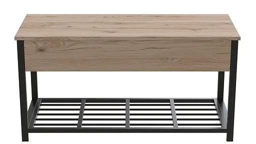 Банкетка з ящиком Ferrum-decor Дрейк 2 550x1200x400 метал Чорний ДСП Дуб Сан-Марино 16 мм (FRD-103067) - фото 5