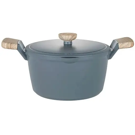 Каструля з кришкою Pepper Smart PR-2319-24 алюмінієва 5.1 л 24 см Сірий - фото 1