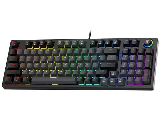 Клавіатура механічна ігрова з підсвічуванням Fantech ATOM96 AMK-890 Blue switch, Eng/Укр/Рус, Black-Grey