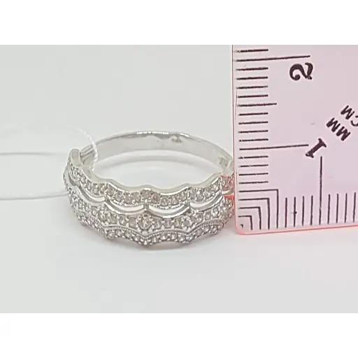 Серебряное кольцо Агни Шелест волн с фианитами. 1604/1Р-CZ 18 17 - фото 5