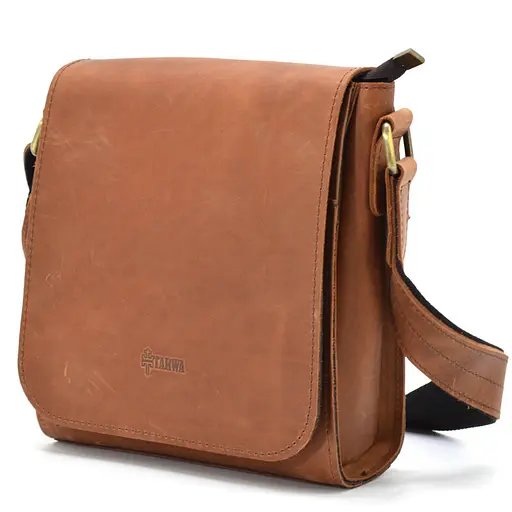 Кожаная мужская сумка через плечо TARWA 26х22х6 см nsa0001278 - фото 1