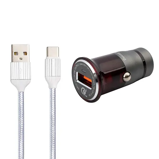 Адаптер автомобильный KONI STRONG Type-C Cable KS400QC 18W 1USB QC3.0 - фото 1