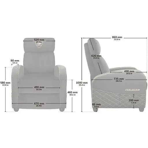 Геймерское кресло Cougar Ranger Elite Jet Grey [142097] - фото 9