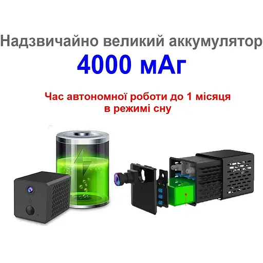 Камера видеонаблюдения Nectronix T10 Full HD 1080P датчик движения 4000 мАч 4G мини Черный (100826) - фото 5