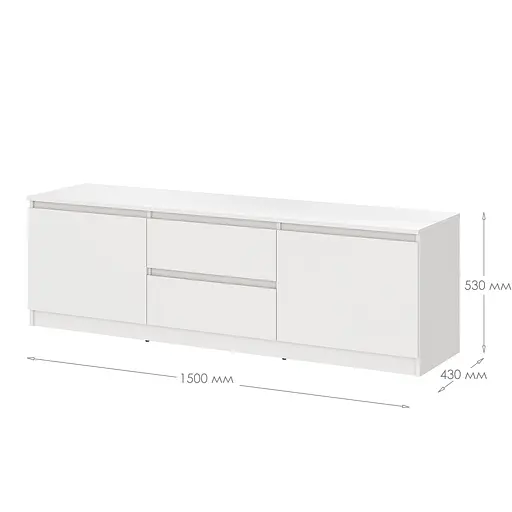 Тумба під телевізор MebelStar Нео 2Ш2Д 150x43x53 см Аляска білий (MBS-1250) - фото 4