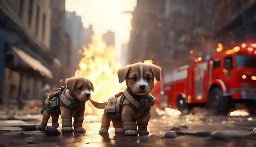 Деревянный фигурный пазл Щенки спасатели, А5, Картонная коробка 35 элементов