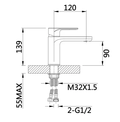Змішувач для раковини Qtap Jay QTJAY270BLM45545 - фото 2