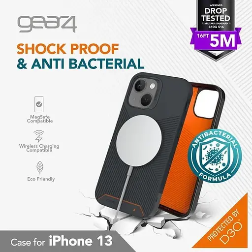 Протиударний чохол Gear4 для iPhone 13 / iPhone 14 (6.1") Battersea MagSafe Black (702008215) - фото 11