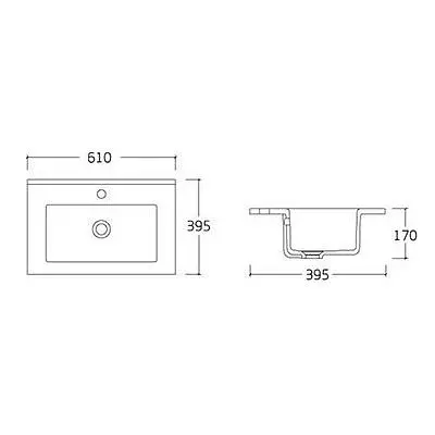 Тумба з умивальником RJ Fly 60 см RJ84600 Білий - фото 2