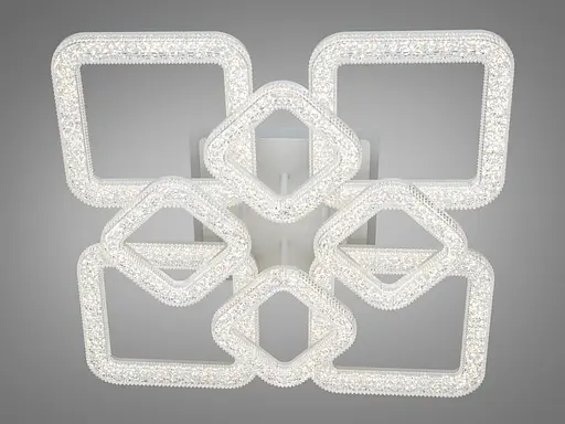 Потолочная светодиодная люстра с пультом, подсветкой, димером, 130W, белая - фото 4