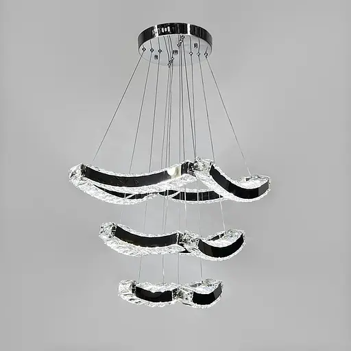 Элегантная хрустальная люстра на 3 яруса 40+30+20 см Ст. (T) C 206/3 (400+300+200) | Line F - фото 1