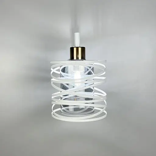 Белое металлическое бра Лофт в корпусе 25х16 см с плафоном Line F Арт. 8190/1W WT+GR - фото 3