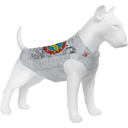 Майка для собак Waudog Clothes малюнок "Чудо-жінка комікс", S40, B 50-56 см, С 29-34 см