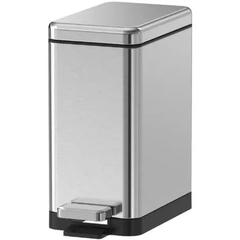 Відро для сміття Koer TC-010210-02 з плавним закриттям прямокутне 10 л нержавійка (KR5597)  - фото 1