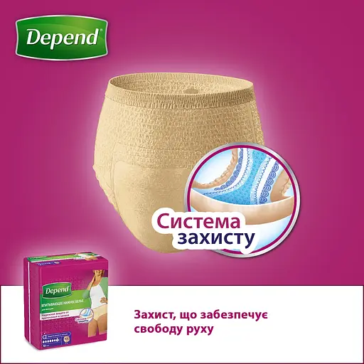 Поглинаюча спідня білизна Depend для жінок, L, 18 шт. (2 уп. х 9 шт.) - фото 3