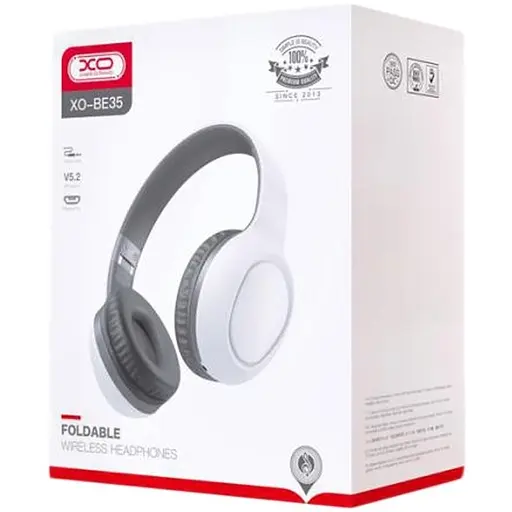 Бездротові накладні навушники з мікрофоном XO BE35 Bluetooth White - фото 3