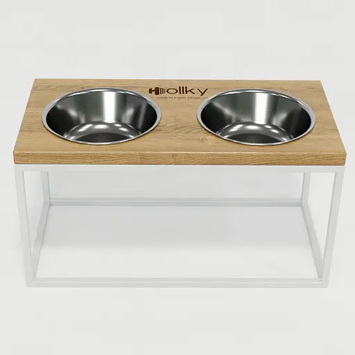 Hollky Base L — миски на підставці для середніх і великих собак (2 × 0,95 л, висота 20 см) - фото 3