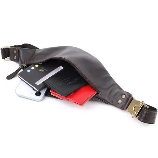 Бананка для чоловіків з гладкої натуральної шкіри SHVIGEL 29х11х4,5 см sum0027448 - фото 18