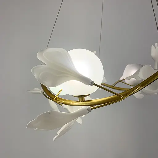 Подвесная люстра во флористических мотивах в корпусе-кольцо Line.F Диаметр 65 см - фото 6