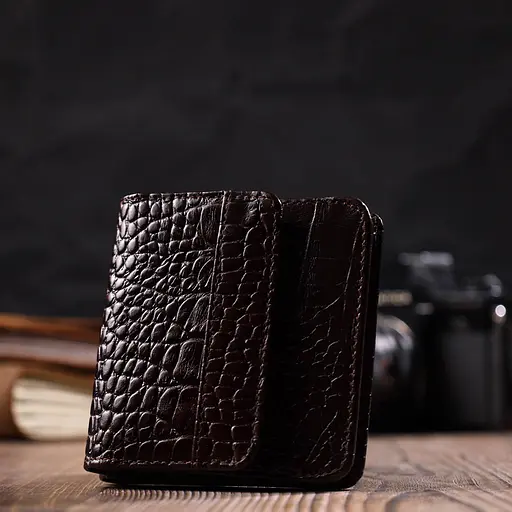 Портмоне из натуральной кожи с тиснением под крокодила Tony Bellucci 9.5х9х1 см acs0032252 - фото 8