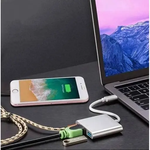 Адаптер перехідник розгалужувач Юсб хаб Type-C 3.1 на HDMI 4K 4в1 USB-концентратор для ноутбука macbook - фото 9