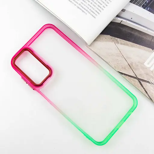 Чохол TPU+PC Fresh sip series для Samsung Galaxy A24 4G Салатовий / Рожевий - фото 2