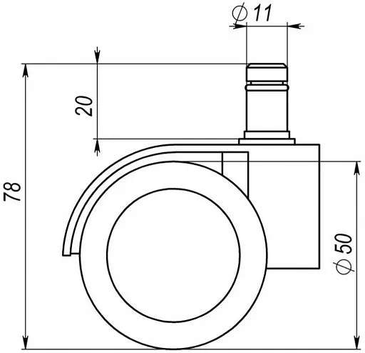 Ролики для офісного крісла прогумовані білі - фото 2