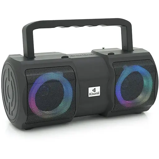 Колонки Kisonli K1 Bluetooth 5.1, 2x10W, 2400mAh, USB, DC: 5V/1A, Black, BOX, Q24 - фото 1