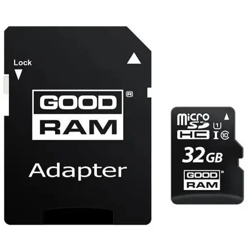 Карта памяти Goodram microSDHC, 32Gb, M1AA, Class10 UHS-I U1, адаптер SD, до 100/10 МБ/с (M1AA-0320R12) - фото 1