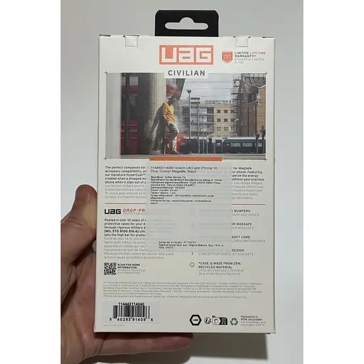 Оригинальный противоударный чехол UAG Civilian MagSafe для Iphone 16 Plus (6.7") Black 114443114040 - фото 3