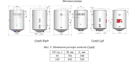 Бойлер накопительный комбинированный водонагреватель Nova tec NT-CBR 80 Combi Right - фото 5