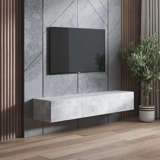 Тумба под телевизор Vays, навесная тумбочка M-19 Бетон