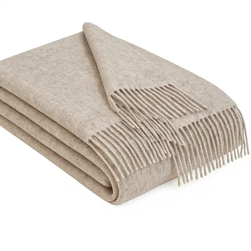 Плед Love You з екологічної вовни 140×220 см бежевий (6059) - фото 1