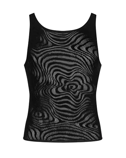 Мужская полупрозрачная майка-борцовка с узором Obsessive T103 tank top черная S/M/L - фото 5