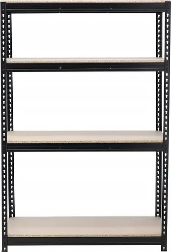 Стелаж металевий (180 x 150 x 60 см) 4 полиці навантаження 500 кг на полицю Чорний - фото 2