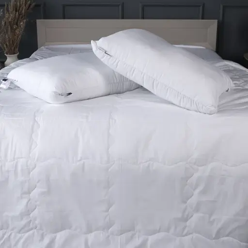 Летний постельный комплект MirSon Line Satin Light Pro Snow White Ecosilk Евро (2200010972269) - фото 4