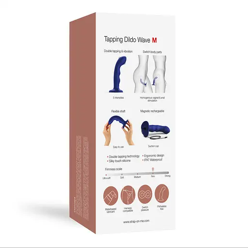 Вібратор Strap-On-Me Tapping Dildo Wave M 15.7 см синій - фото 6