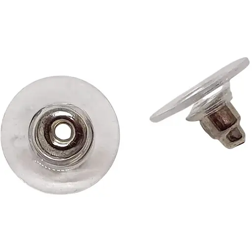 Заглушка-фиксатор для серег (металл + силикон) - фото 1