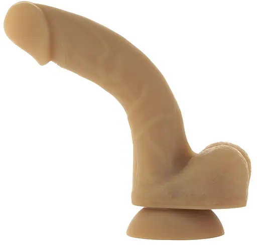 Гибкий фаллоимитатор на присоске Addiction - ANDREW 8″ Silicone Dong - Caramel, вибропуля в подарок - фото 4