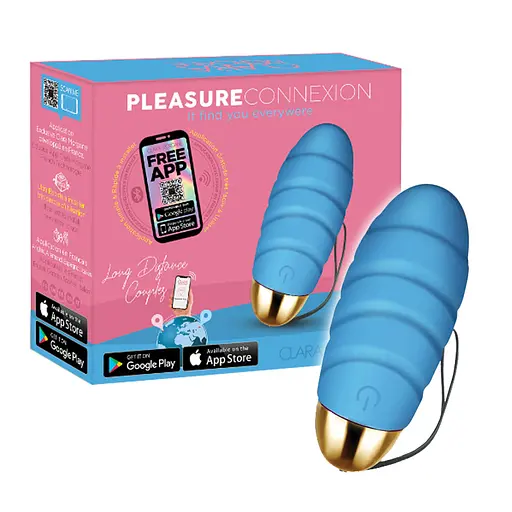 Віброяйце Clara Morgane Pro Pleasure Connexion 8.5 см блакитний - фото 3