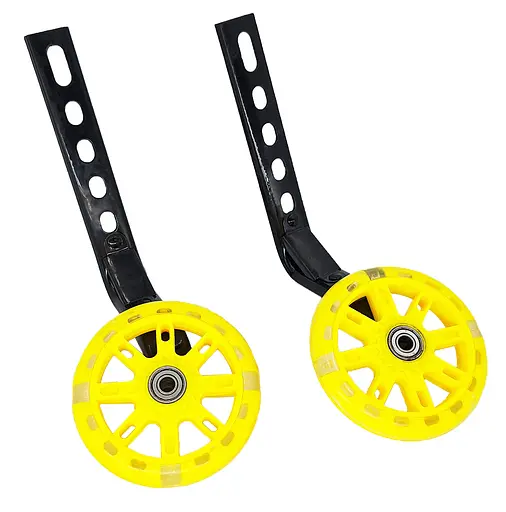 Опорні (тренувальні / додаткові) світлодіодні колеса для дитячого велосипеда 12'-20' жовтий (G0000998) - фото 1